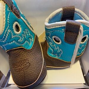Kids Turquoise and Brown Boots